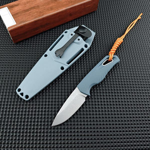 Couteau de chasse et de camping 18050 avec étui, équipement de montagne EDC pour extérieur, lame droite en acier D2, manche en nylon, portable - Product Image 1