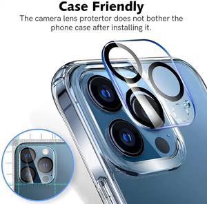 Protettore per fotocamera in vetro temperato con lente trasparente HD per <span class=keywords><strong>Iphone</strong></span> 17 Pro Max 16 15 14 <span class=keywords><strong>13</strong></span> 12 11 Pro Max Plus - Product Image 3