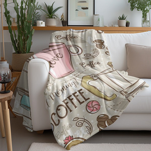 Couverture en flanelle à motif de paysage urbain de dessin animé, couverture de sieste réversible douce pour la peau, pour la maison et le bureau, impression personnalisée OEM ODM - Product Image 2