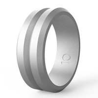 Bague unisexe en silicone à rainure en V de 8 mm, classique, de qualité alimentaire, écologique, pour le sport, bijou cadeau, bague de fête