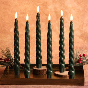 Décoration d'intérieur Mermei, bougie conique en cire de paraffine sans flamme LED 3D à flamme réelle, finition lisse, télécommande, <span class=keywords><strong>batterie</strong></span> - Product Image 2