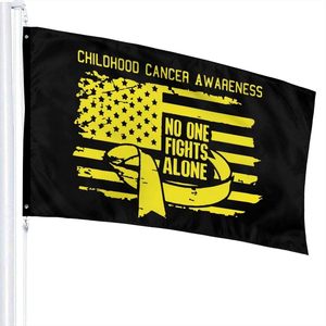 แบนเนอร์ธงความรู้เกี่ยวกับมะเร็งในเด็กโพลีเอสเตอร์ 100% แบบกําหนดเอง 3 'X 5' - Product Image 1