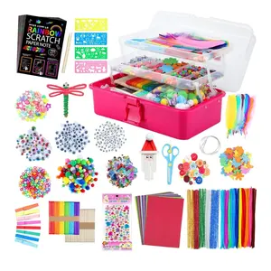 Amazon Top Seller 1800+ Pcs CE Certificate KIDS DIY Crafts with Pipe Cleaners DIY Kids Arts and Crafts Supplies Kit for Kids