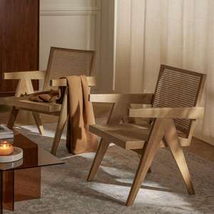 Chaise en bois de style nordique pour salle à manger, chaise d'appoint en bois <span class=keywords><strong>Jeanneret</strong></span> Chandigarh, meubles de salon - Product Image 2