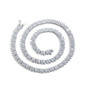 Front and Back Ladder Square Zirconium Tennis Chain, Mix and Match Stacked Chain Tanjing Fashion Lijing Necklace - Product Image 4