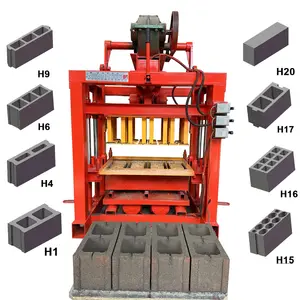 Pavimentadoras moldando pequenos projetos rentáveis QT4-40 máquina semiautomática para fazer tijolos