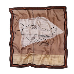 Nouveau japonais et coréen doux Simple classique vague Point 70*70cm petite écharpe <span class=keywords><strong>soie</strong></span> femmes petits foulards carrés - Product Image 1