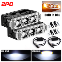 Mini phare auxiliaire en alliage d'aluminium 200W, 3 couleurs (3000K, 4300K, 6500K), éclairage LED pour calandre de moto, camion, voiture