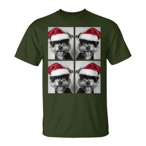 Camiseta con estampado de Yorkshire Terriers con gafas de sol y gorro de Papá Noel para Navidad - Product Image 1