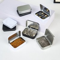 Boîte en métal rectangulaire personnalisée avec couvercle à charnière 95*60*20mm, boîte à bonbons, boîte cadeau, boîte en métal blanc, noir, argent pour l'emballage alimentaire