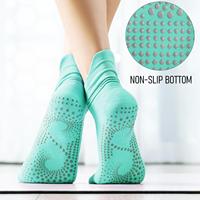 Chaussettes de yoga Pilates Grip pour femmes Chaussettes athlétiques de ballet antidérapantes Cheville haute Techniques tricotées Bas de manchette personnalisable numérique