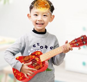 Ukulélé 21 pouces pour enfants, instrument de musique de niveau débutant, petite guitare acoustique à cordes en nylon, vente en gros - Product Image 2
