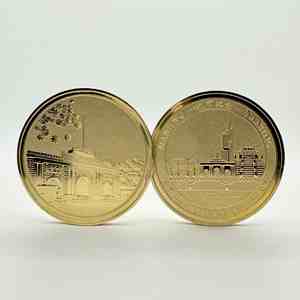 Cadeau souvenir de défi de conception personnalisée gravée de pièce de monnaie en métal doré en laiton personnalisé - Product Image 3