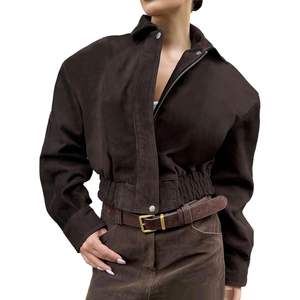 เสื้อแจ็คเก็ตมอเตอร์ไซค์ผู้หญิงแบบสั่งทำพิเศษ ปี 2026 ผ้าหนังกลับเทียม แขนยาว ซิปหน้า กันลม เสื้อนอกสำหรับฤดูใบไม้ร่วง - Product Image 5