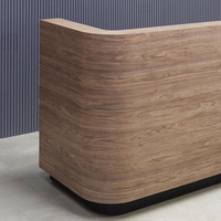 Bureau de réception en bois de style nordique au design moderne, dimensions personnalisables, imperméable, pour bureau ou salon de beauté