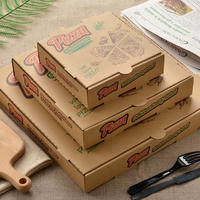 Boîte d'emballage pour pizza en carton ondulé de 8, 10 et 12 pouces, personnalisée, noire, écologique, biodégradable, en matériaux recyclés, avec logo