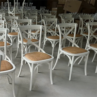 Chaise de salle à manger en bois massif avec dossier croisé confortable pour hôtels, salons, usage intérieur/extérieur
