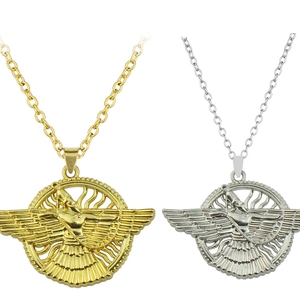 LamaLamma Classic Style Ashur Pendentif Collier Taureau Ailé Lamassu Divinité Assyrienne Protectrice en Perle en Alliage de Zinc pour Femmes Hommes - Product Image 2