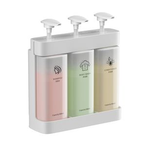 Dispensador de Jabón y Champú Triple ABS Ecológico para Montar <span class=keywords><strong>en</strong></span> la Pared con Botella Recargable para Hoteles - Product Image 1