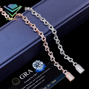 Pulsera de Cadena de Plata de Ley S925 Estilo Hip Hop con Moissanita VVS Color D y Certificado GRA, Joyería de Pulsera Infinita Iced Out - Product Image 6