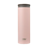Couverture de gobelet réutilisable écologique à couvercle rabattable, gobelet isotherme en acier inoxydable pour l'école et la salle de sport