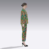 Pyjamas pour femmes Hot Fashion Animal et fleur Satin soie femmes imprimé motif pyjamas
