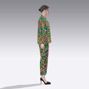 Pyjamas pour femmes Hot Fashion <span class=keywords><strong>Animal</strong></span> et fleur Satin soie femmes imprimé motif pyjamas - Product Image 4