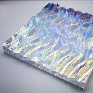 แผ่นพลาสติกสีรุ้ง แผ่นอะคริลิกใสแบบหล่อขึ้นรูป แผ่นอะคริลิกแบบร่อง - Product Image 2