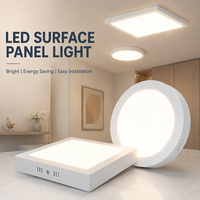 Plafonnier LED rond ou carré à montage en surface, 6W 12W 18W 24W, sans scintillement, pour éclairage intérieur maison et hôtel
