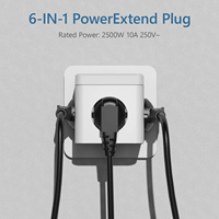 Multiprise murale avec interrupteur, 3 prises, 3 ports USB, adaptateur secteur portable en forme de cube, chargeur pour la maison et les voyages