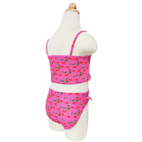 Traje de Baño para Niñas con Estampado Floral de Moda, Bikini con Volantes y Banda, Traje de Baño Colorido para Niñas