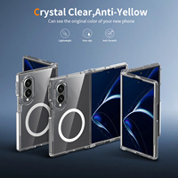 Étui de téléphone intelligent transparent magnétique pour Samsung Z Fold 8 Wide, anti-jaunissement, cristal clair, protection contre les chocs, coque de protection pour téléphone