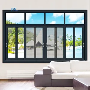 Personalizado Três Faixas Metal Frame Alumínio Deslizante Windows Design com Security Window Grill