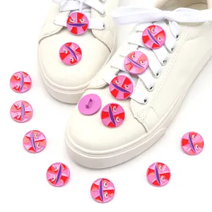 Charme de metal para sapatos, pingente de anime com logotipo personalizado de esmalte macio de sublimação para decoração de tênis