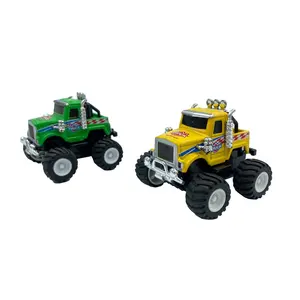 New arrival die cast car toy middle size wheels truck 4 assorted metal trucks 1:64 scale pull back alloy model car