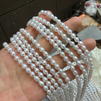 Perles de riz Aurora 5 mm, perles d'eau douce de forme libre, perles semi-finies pour collier de pull DIY, un fil d'environ 39 cm de long
