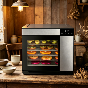 Déshydrateur alimentaire en acier inoxydable à 6 plateaux, contrôle de la température de 30 à 90 degrés Celsius, sécheuse à fruits électrique avec affichage numérique - Product Image 6