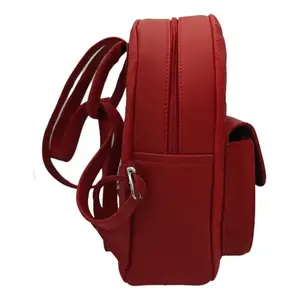 Mochila Fana Karolina de Cuero Rojo de 5L con Diseño Floral Grabado, Bolsa de Viaje para Mujer - Product Image 5