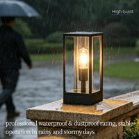 Lampadaire d'extérieur carré en verre transparent 220V 50Hz pour jardin, pelouse, poteau, éclairage paysager, borne lumineuse