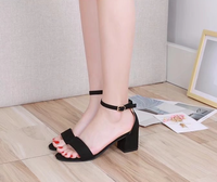 Sandales à talons hauts pour femmes OEM/ODM, design simple, bride cheville, bout ouvert, talon épais 6 cm, été