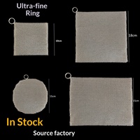 Éponge à récurer extra-fine en acier inoxydable, type maille de chaîne, pour le nettoyage des casseroles