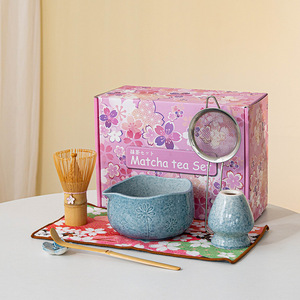 Set de Matcha con Tazón de Cerámica de Boca Ancha, Batidor de Bambú, Cuchara y Tamiz, Ecológico, Premium, para Cafetería, Venta en Línea y al por Mayor - Product Image 4