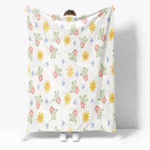 Manta de Franela con Estampado de <span class=keywords><strong>Cactus</strong></span> y Corazón, Diseño Personalizado, Suave y Cálida, Tipo Sherpa, para Niños, Sofá o Cama - Product Image 1