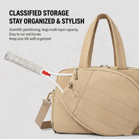 Sac de sport personnalisé QET1149 avec logo pour femmes, sac de tennis, sac de pickleball, sac de badminton, sac de voyage pour le week-end avec compartiment pour chaussures