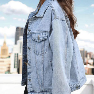 เสื้อแจ็คเก็ตยีนส์แฟชั่นลำลองสำหรับฤดูหนาว ผู้หญิง ปกเสื้อแบบปกเชิ้ต แขนยาว กันน้ำ กันลม ระบายอากาศได้ดี เป็นมิตรกับสิ่งแวดล้อม ผลิตจากไนลอน/ผ้าฝ้าย น้ำหนัก 340 กรัม - Product Image 3