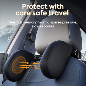 Oreiller de voyage pour voiture avec housse en cuir imperméable Mousse à mémoire de forme Support de cou amovible