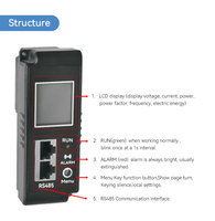 YADA Electrics  Unité de distribution d'énergie intelligente monophasée CA avec compteur d'énergie de table, affichage LCD RS485, unités de distribution d'énergie pour IDC