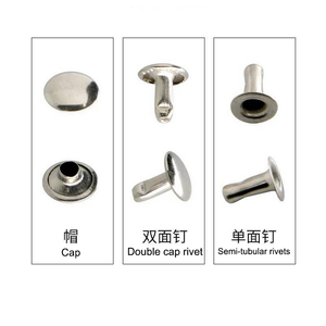 שטוח ראש פטריות עור חגורת קרפט מסמרות בגד הרבעה מתכת זוגי שווי מסמרות - Product Image 2