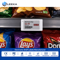 Etiquetas Electrónicas de Precio Digitales LEEKA de Fábrica, 2.66 Pulgadas, Pantalla E-Paper de 4 Colores (BWRY), para Comercios y Supermercados, Actualización en Tiempo Real