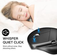 Mouse nirkabel ergonomis, tetikus vertikal frekuensi 2.4 Ghz nirkabel tiga tingkat dapat disesuaikan Dpi